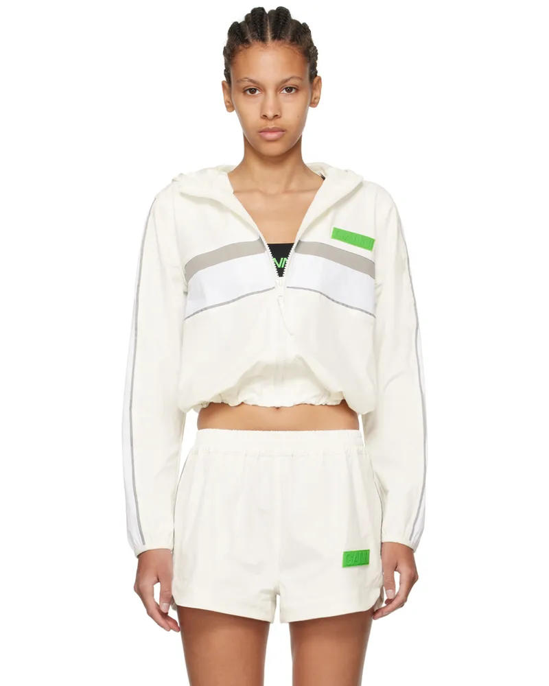 Ganni White Shell Track Jacket 135