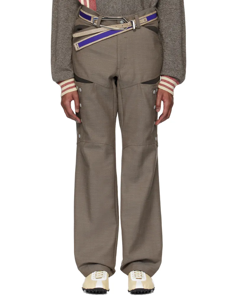 KIKO KOSTADINOV Brown Inex Snap Trousers Brown