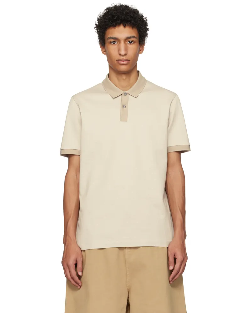 HUGO BOSS Beige Mercerized Micro Pattern Polo 275-light