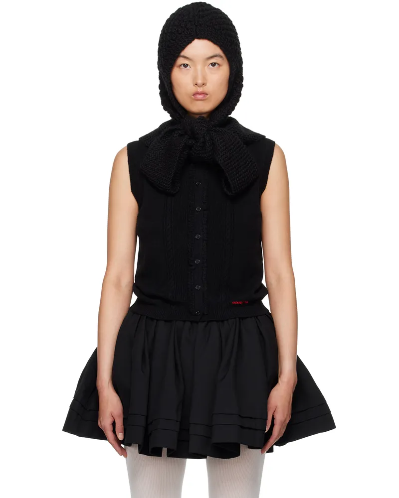 SHUSHU/TONG Black Spread Collar Cardigan Ba100