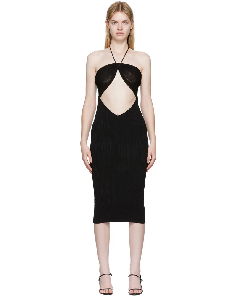 Nensi Dojaka Black Cutout Midi Dress Black