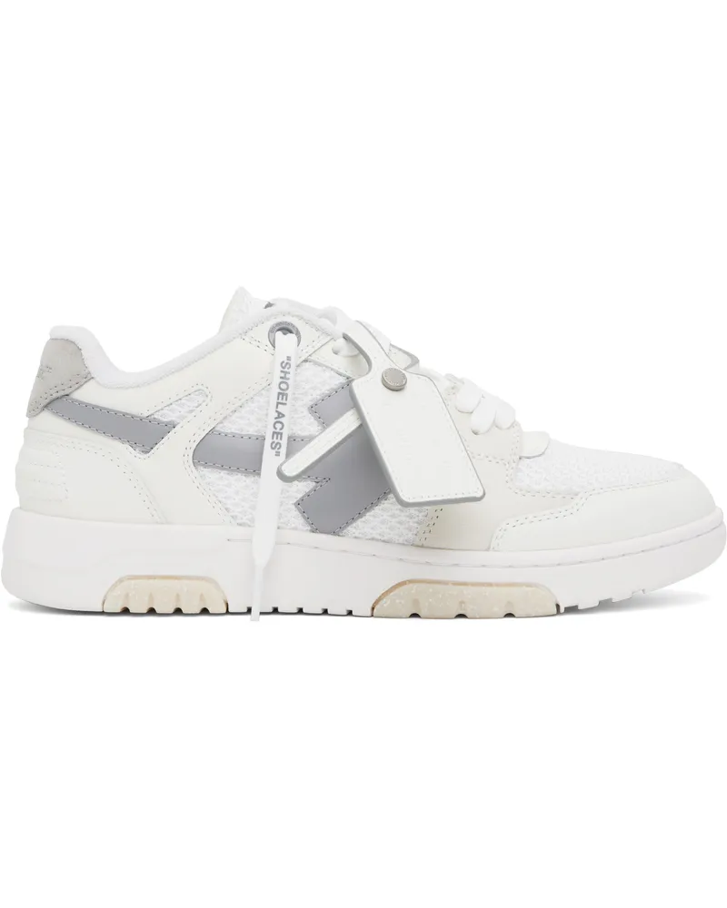 OFF-WHITE White & Gray Slim Out Of Office Sneakers White