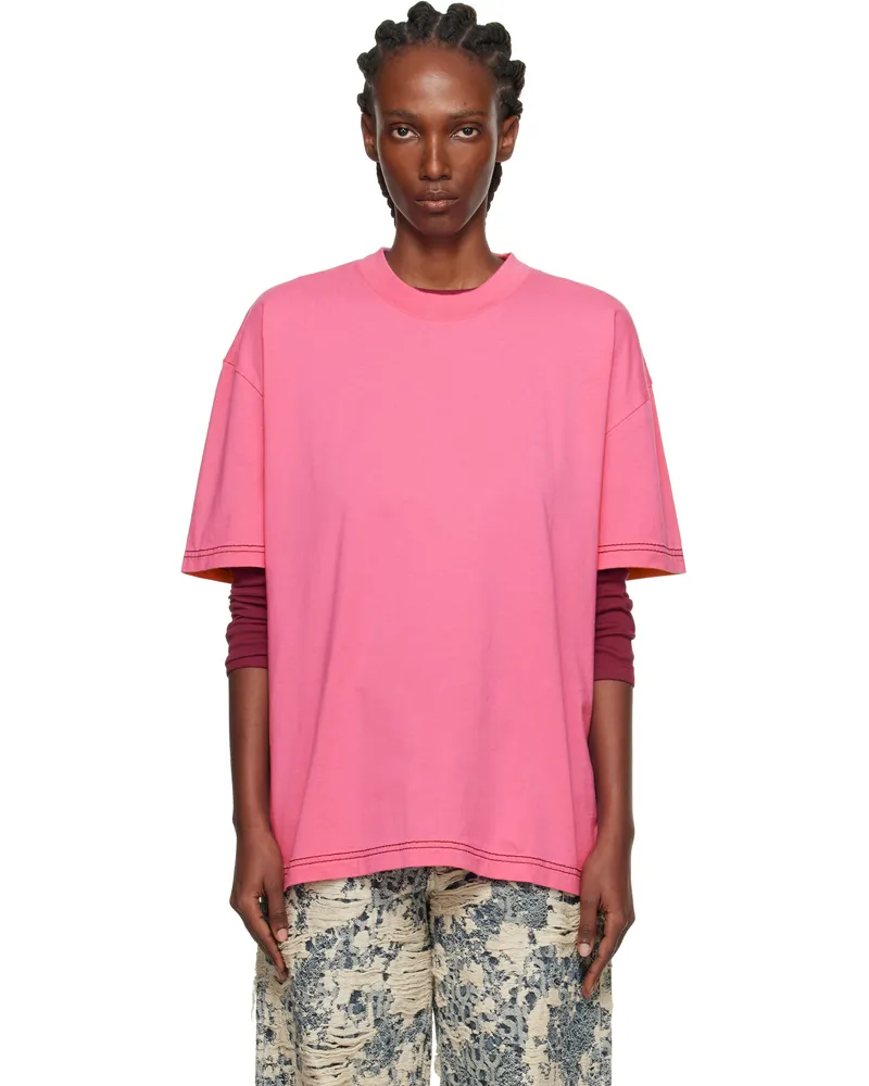 Acne Studios Pink Logo T-shirt 415