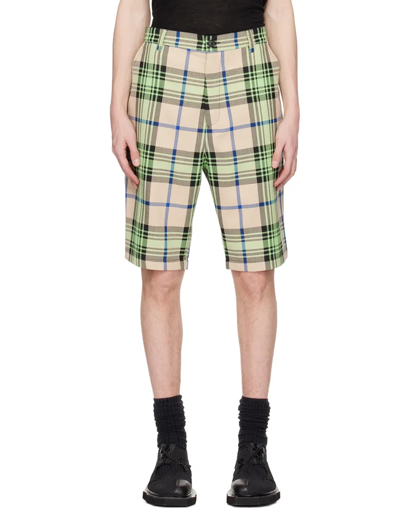 Henrik Vibskov Beige & Green Fast Shorts Mint