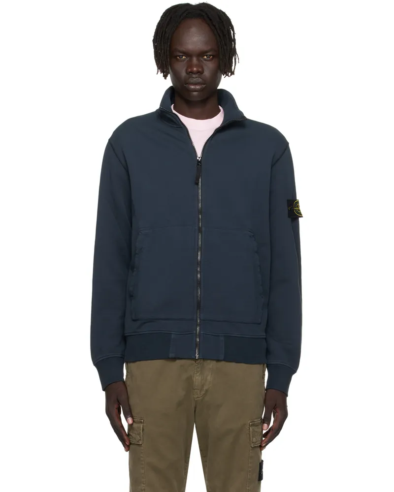 Stone Island Navy 6100063 Organic Cotton Fleece Jacket V0020