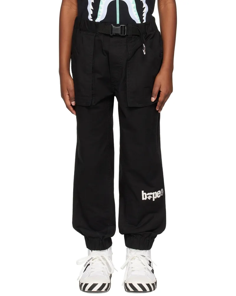 BAPE Kids Black Climbing Trousers Black