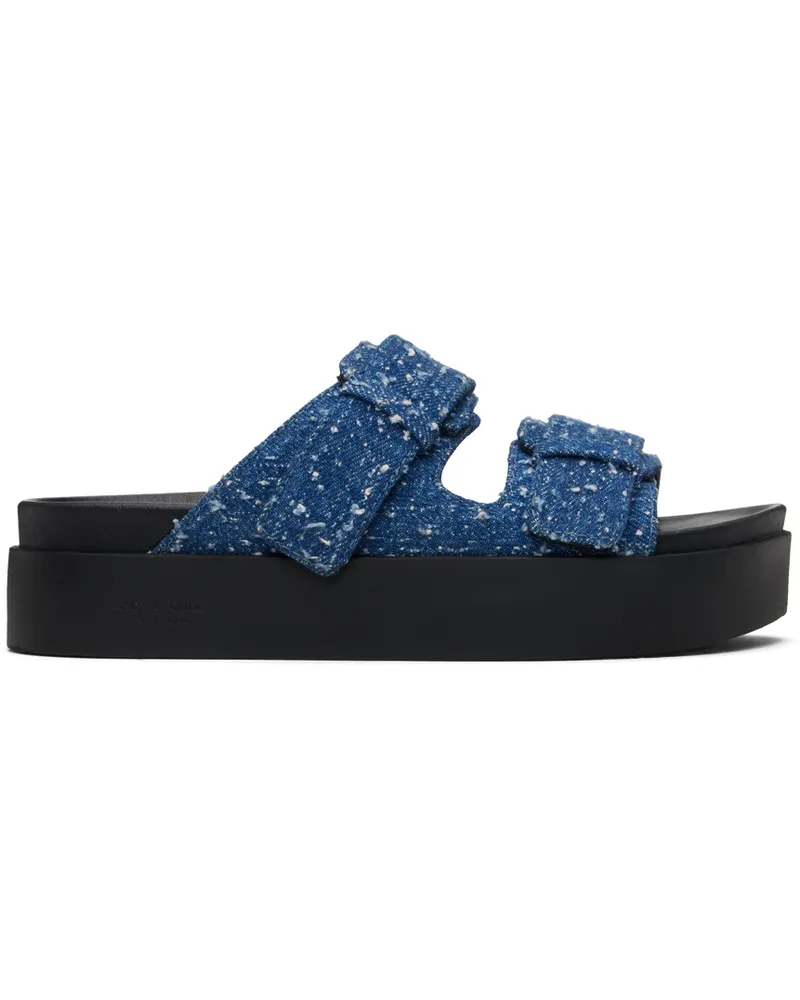 Rag & Bone Blue Geo Platform Sandals Midtweed