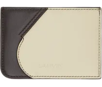 Off-White & Brown Embossed Card Holder