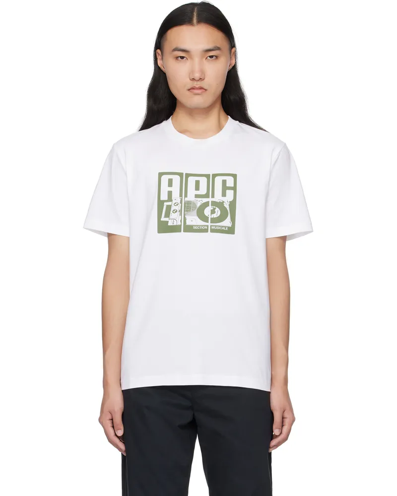 A.P.C. White Platine T-shirt Aab