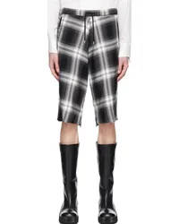 Sulvam Black Check Shorts Black