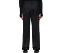Gray Fringed Trousers
