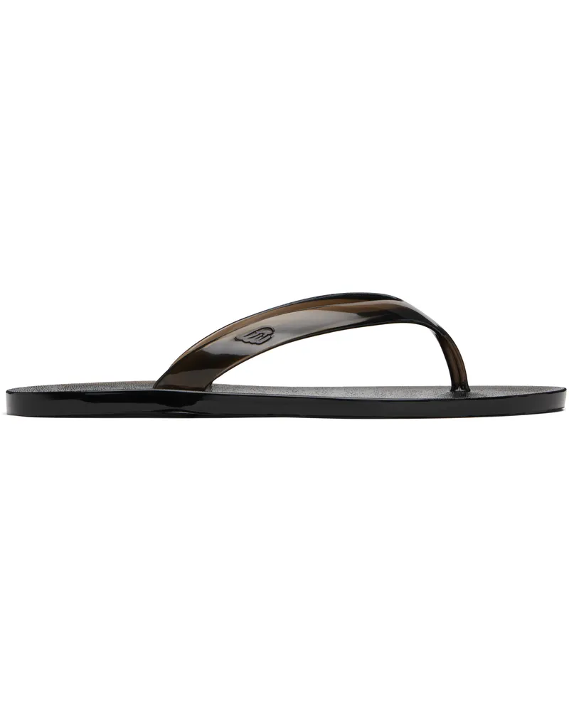 Ancient Greek Sandals Black Jelly Flip-Flops Black