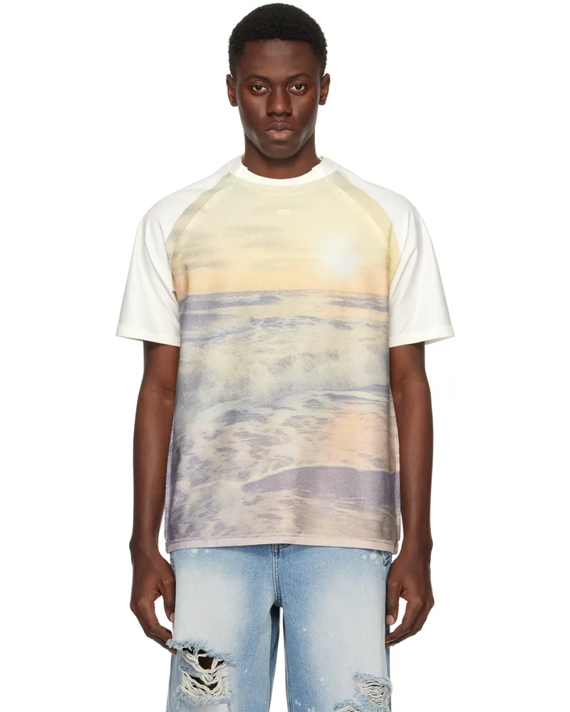 Adererror Yellow & Off-White Print T-Shirt Yellow