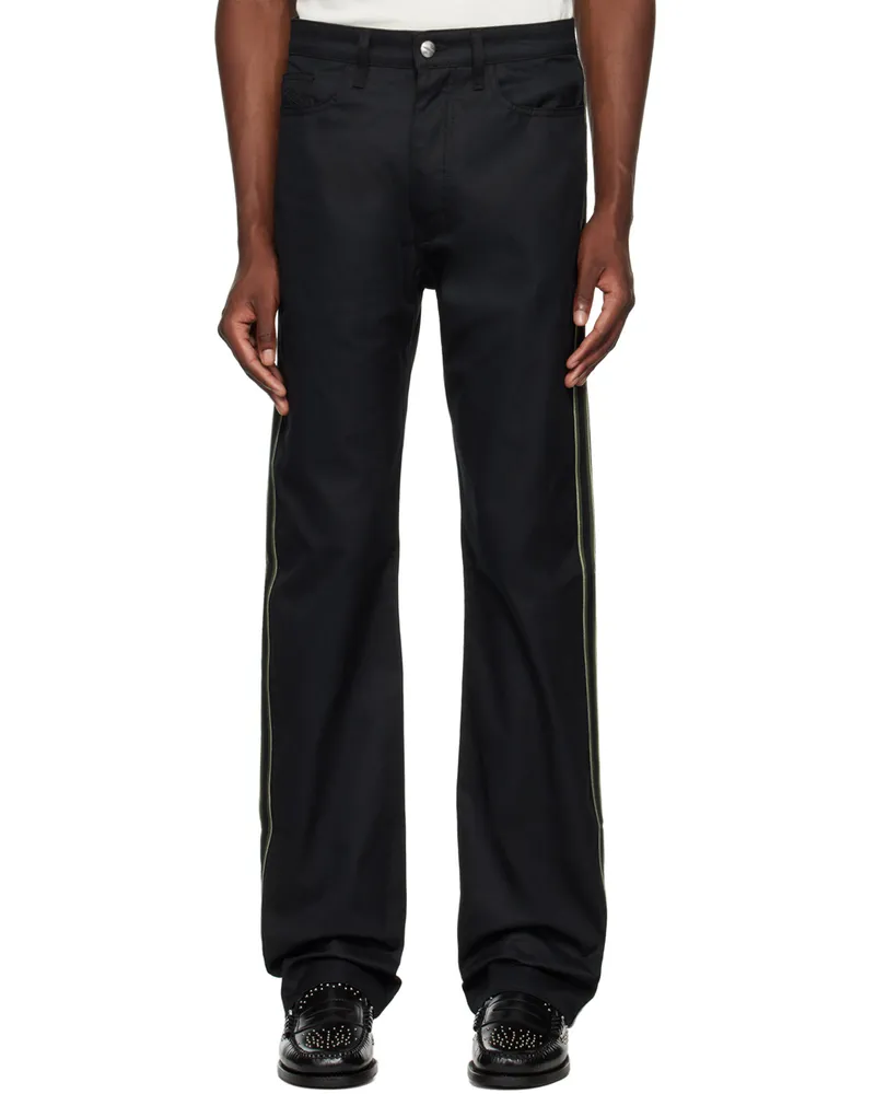 RHUDE Black Traxedo Trousers Black
