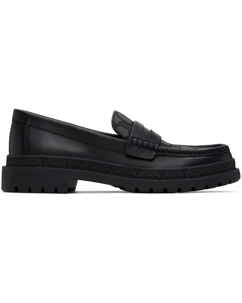 Coach Black Signature Jacquard Loafers Black