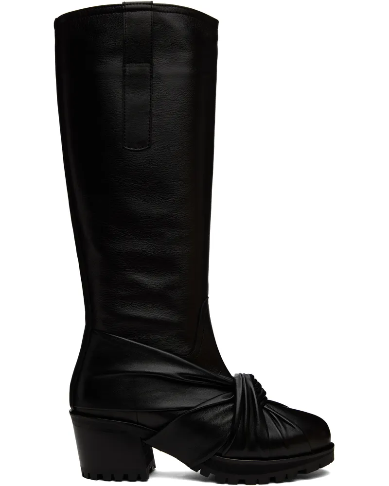 KIKO KOSTADINOV Black Knotted Riding Boots Faded