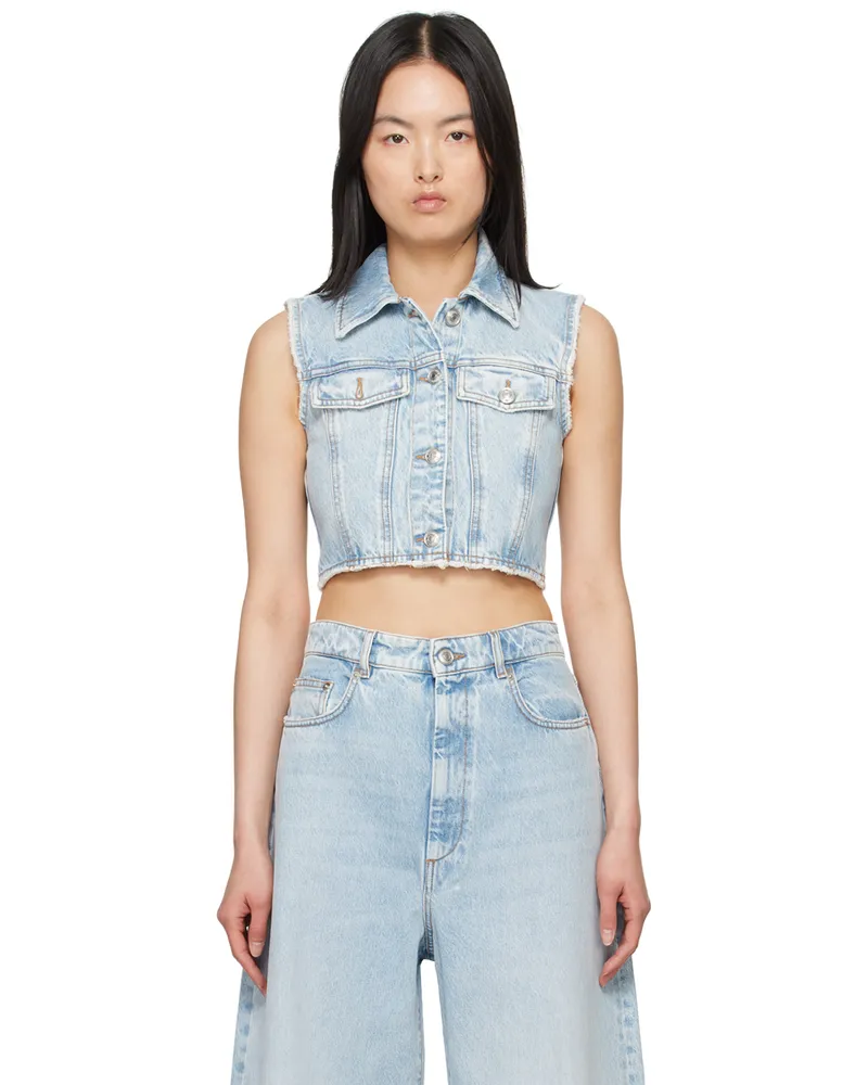 SPORTMAX Blue Scire Denim Vest 9