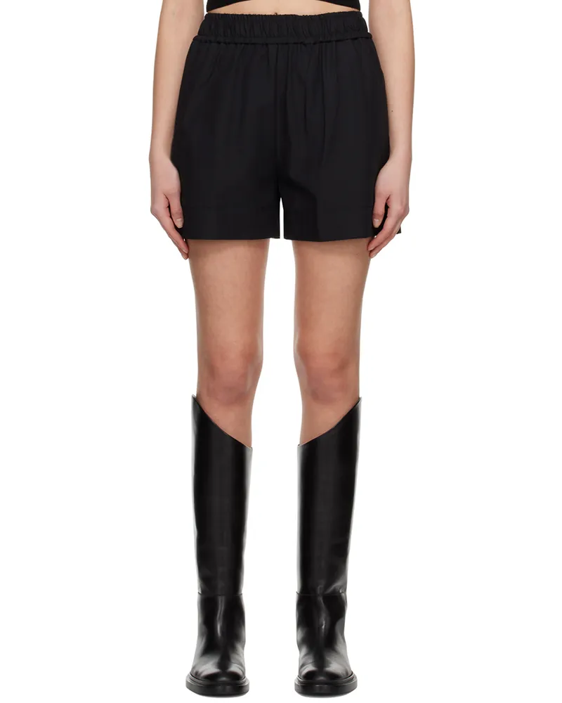 Esse Studios Black Gathered Shorts Black
