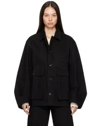 Christophe Lemaire Black Boxy Denim Jacket Bkblack