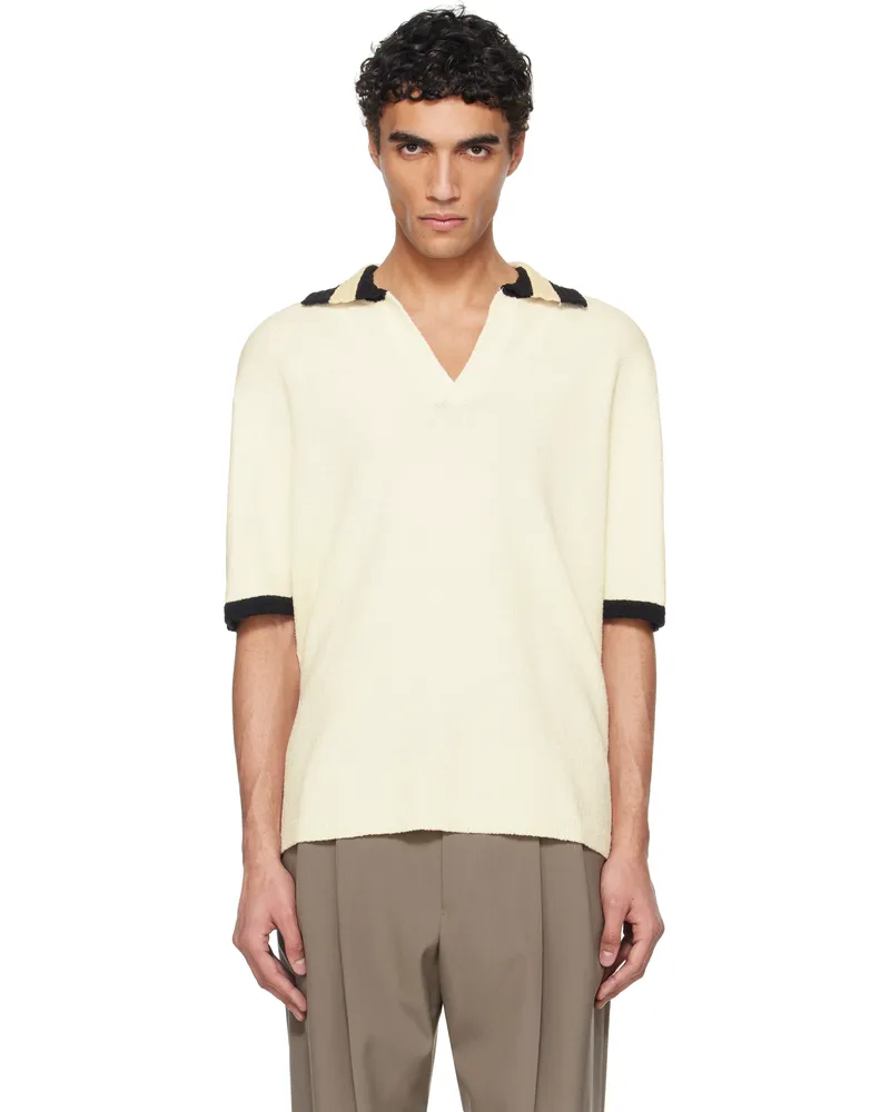 COMMAS Off-White Hand Crochet Collar Polo Off