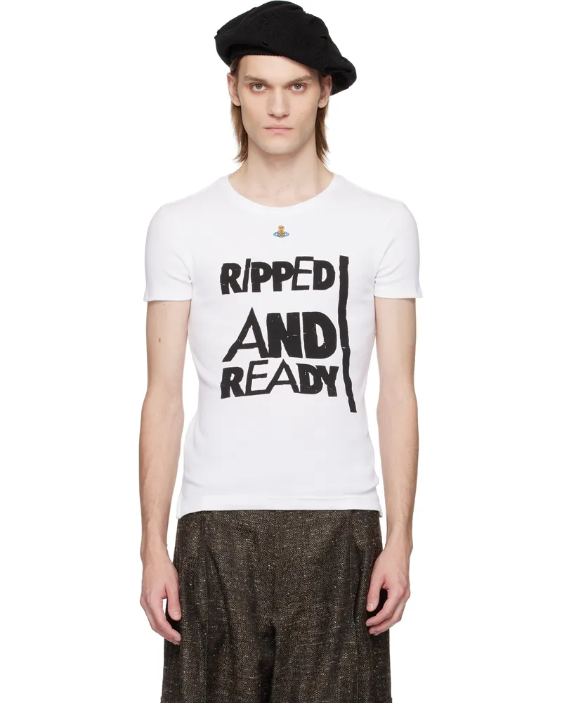 Vivienne Westwood White 'Ripped & Ready' Peru T-shirt Ss25-a401