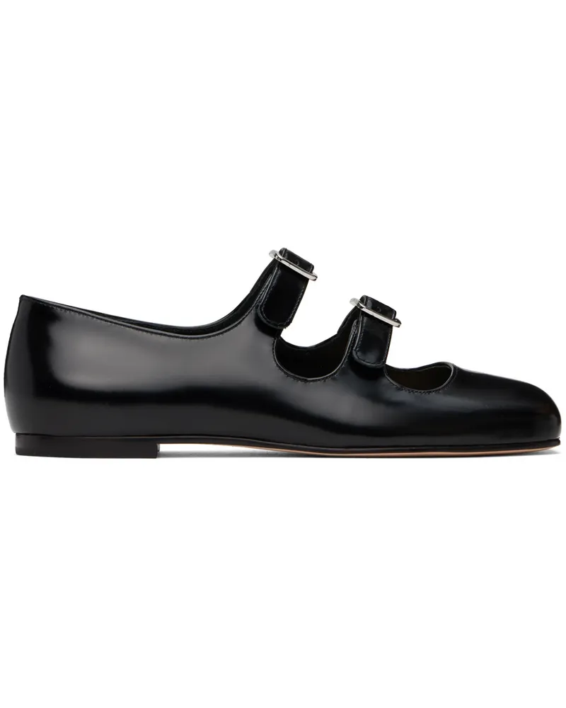 Sandy Liang SSENSE Exclusive Black MJ Double Strap Ballerina Flats Black