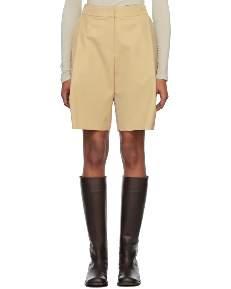 AMOMENTO Beige Garconne Shorts Beige