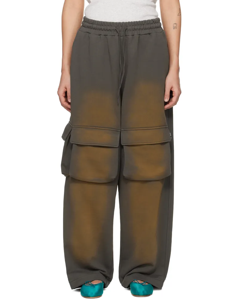 OPEN YY Gray Washed Pocket Baggy Sweatpants Charcoal