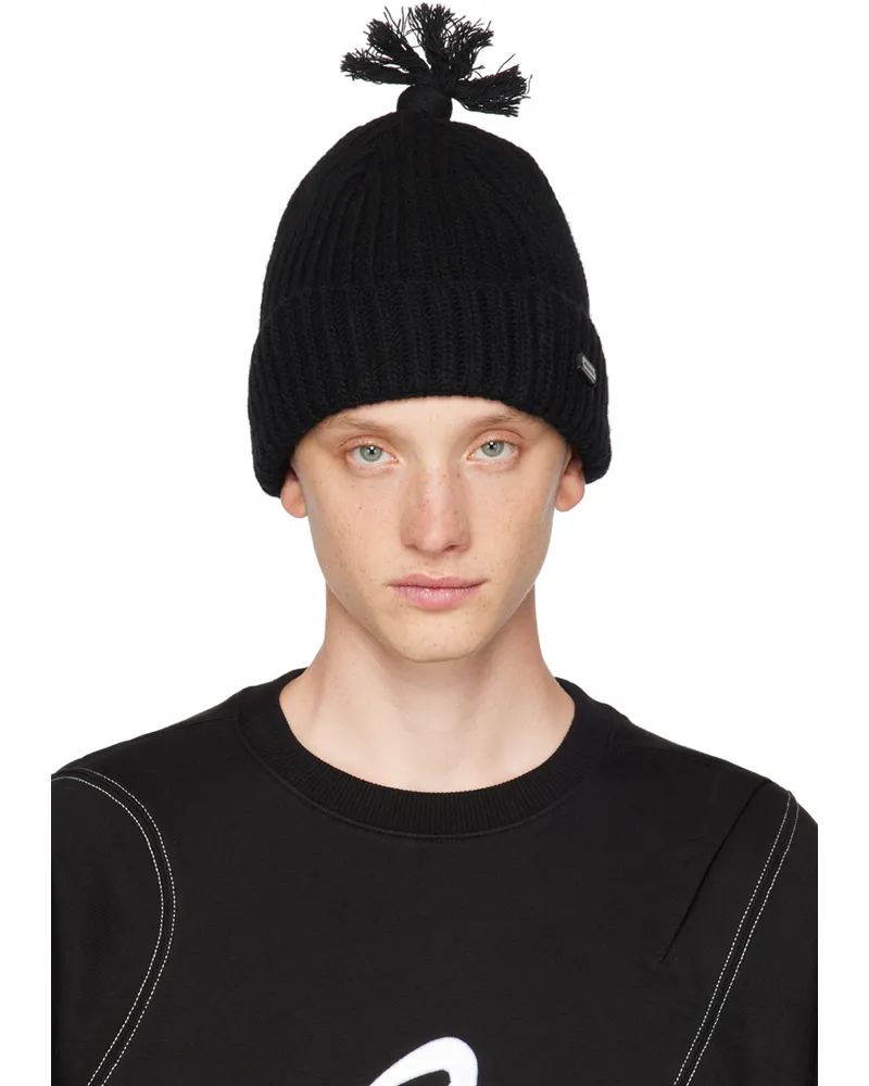 Adererror Black Pom-Pom Beanie Noir