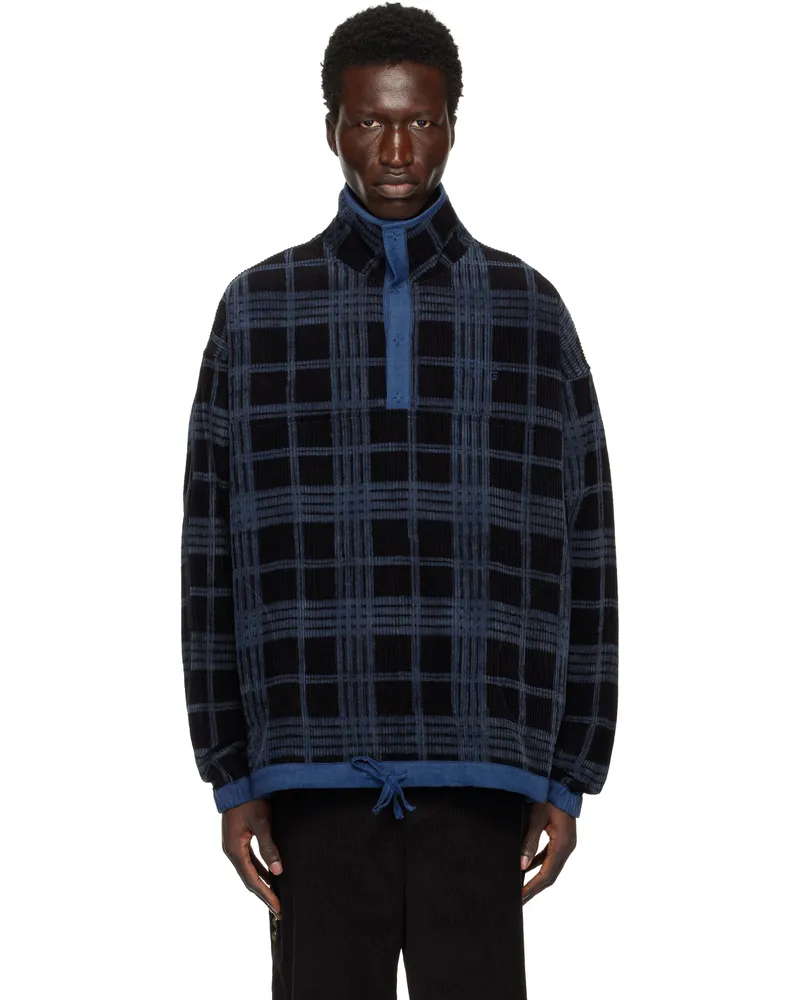 STORY mfg. Blue & Black Polite Pullover Sweatshirt Midnight