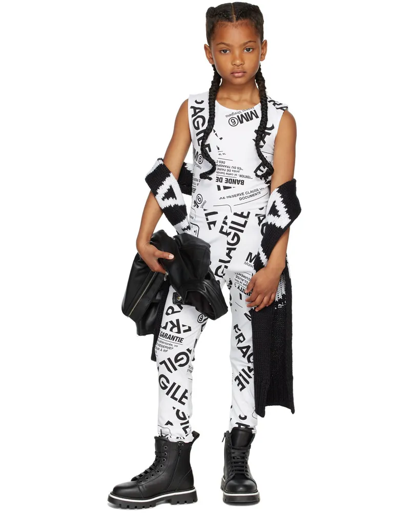 Maison Margiela Kids White All Over Printed Bodysuit M6100
