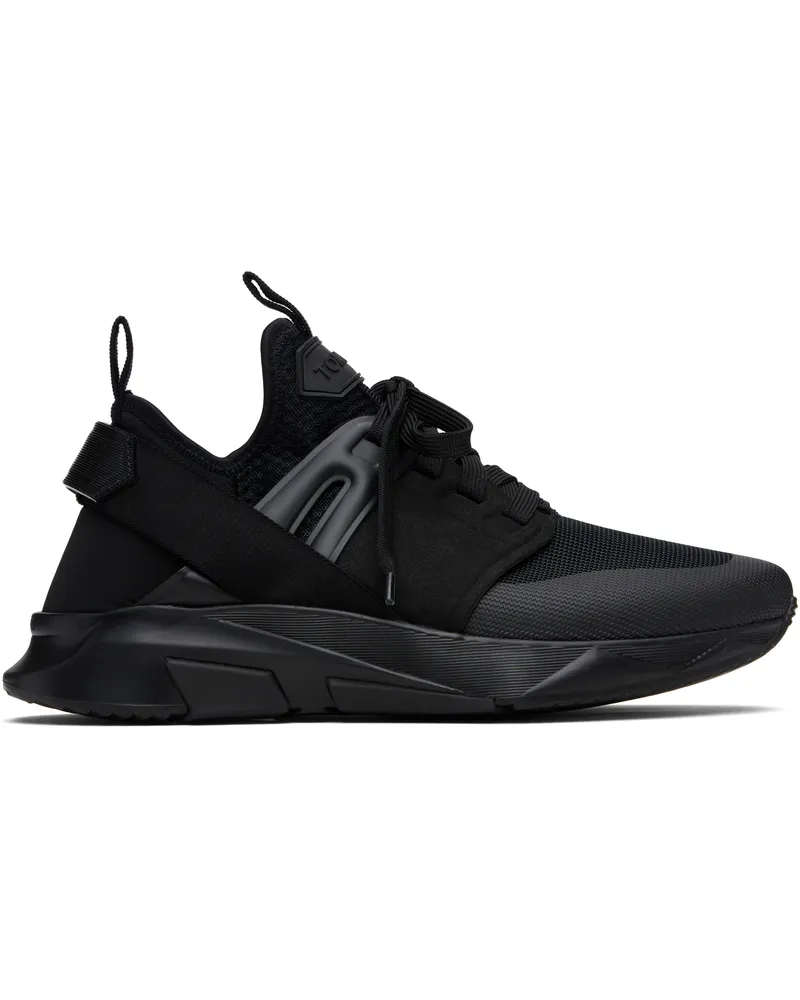 Tom Ford Black Neoprene Suede Jago Sneakers 3nn01black