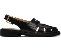 Black Slingback Cutout Sandals