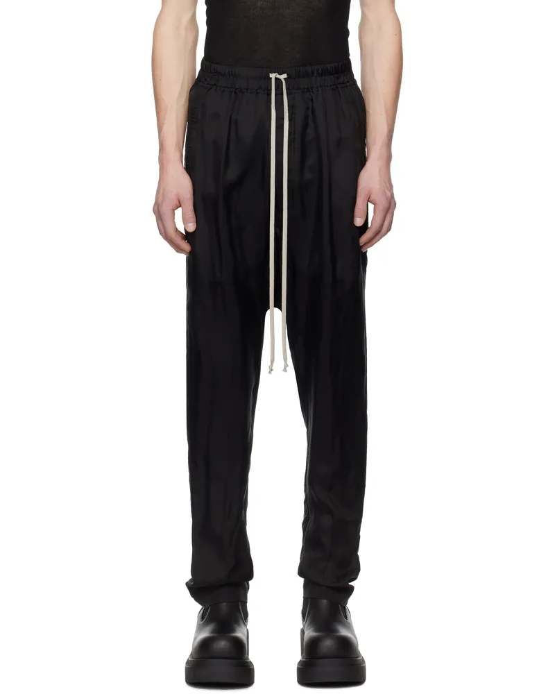 Rick Owens Black Hollywood Drawstring Long Trousers 09