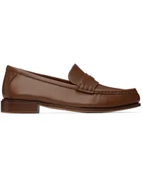 Max Mara Tan Leather Loafers Amber