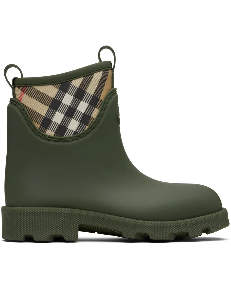 Burberry Green Rubber Marsh Stamp Low Boots Loch