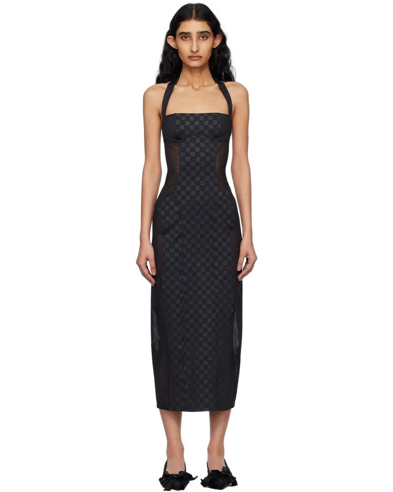 MISBHV Black Shape Up Midi Dress Black