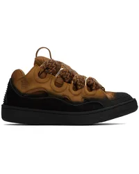 Lanvin SSENSE Exclusive Tan & Black Curb Sneakers Brown