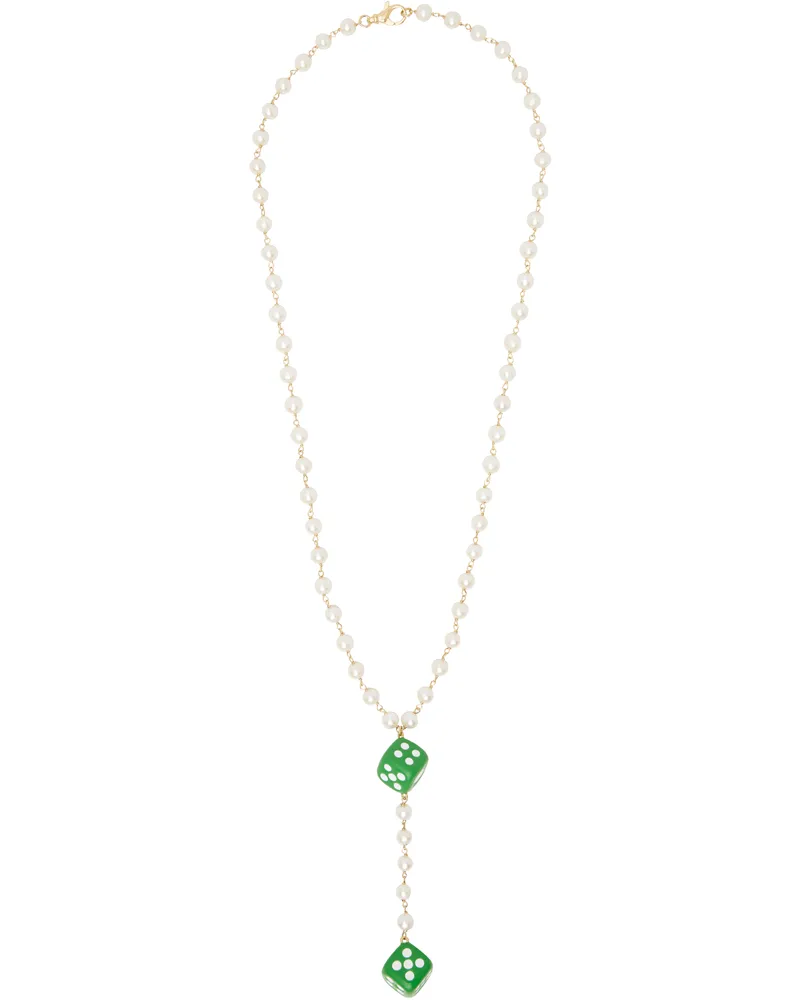 VEERT The Pearl Dice Rosary' Necklace Yellow