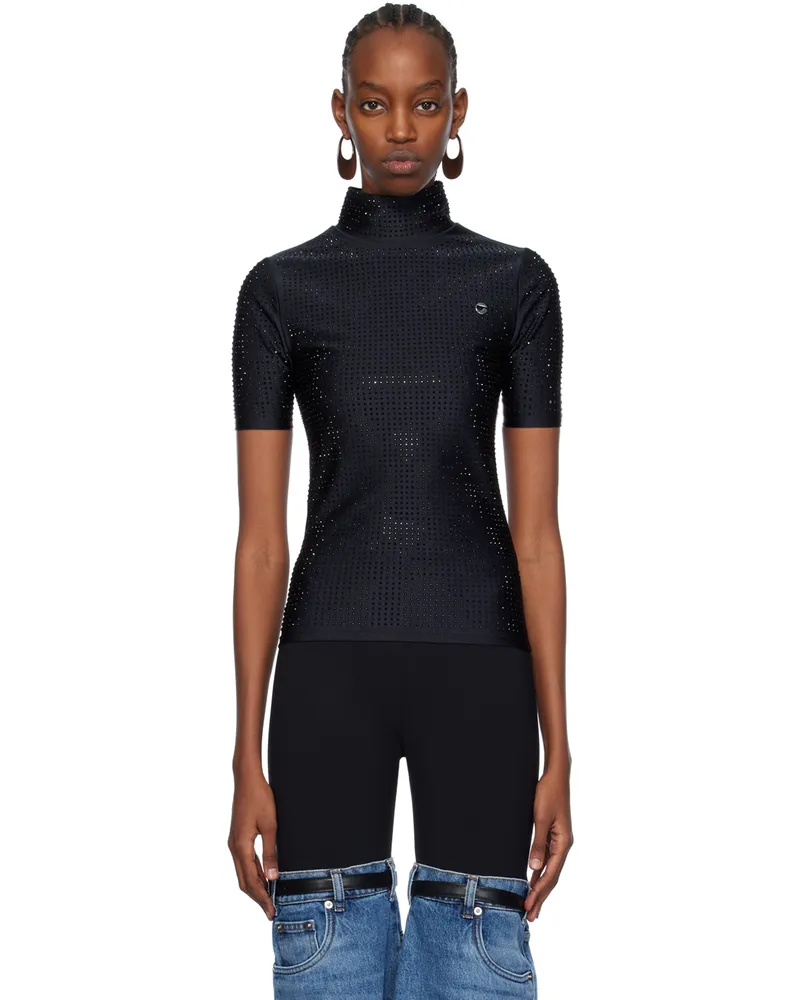 COPERNI Black Crystal-Embellished T-Shirt Black
