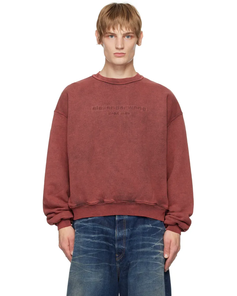 Alexander Wang Red Embossed Logo Sweatshirt 626a