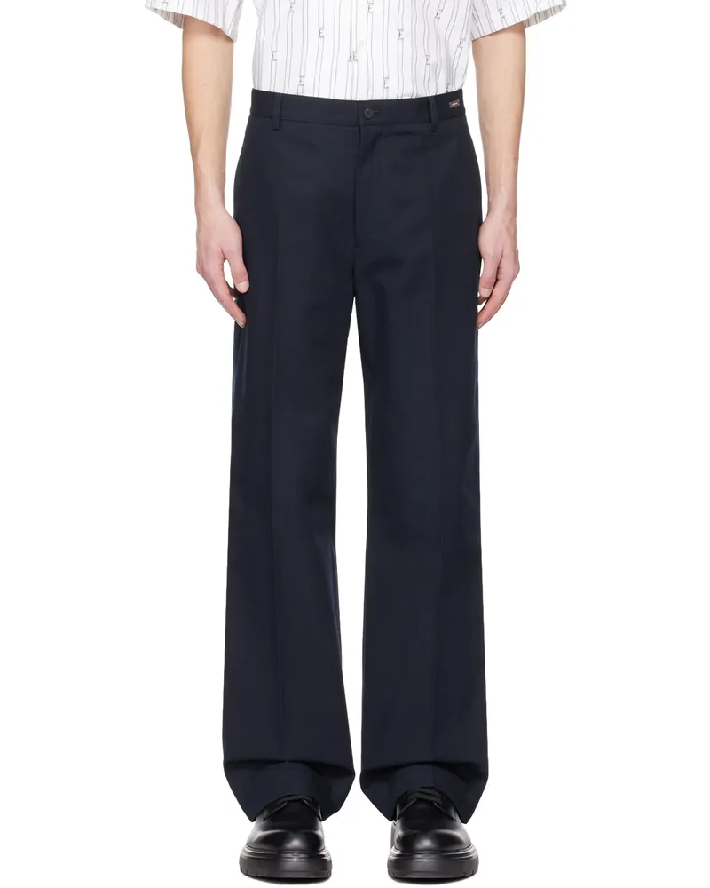 Ferragamo Navy Flared Trousers 1674