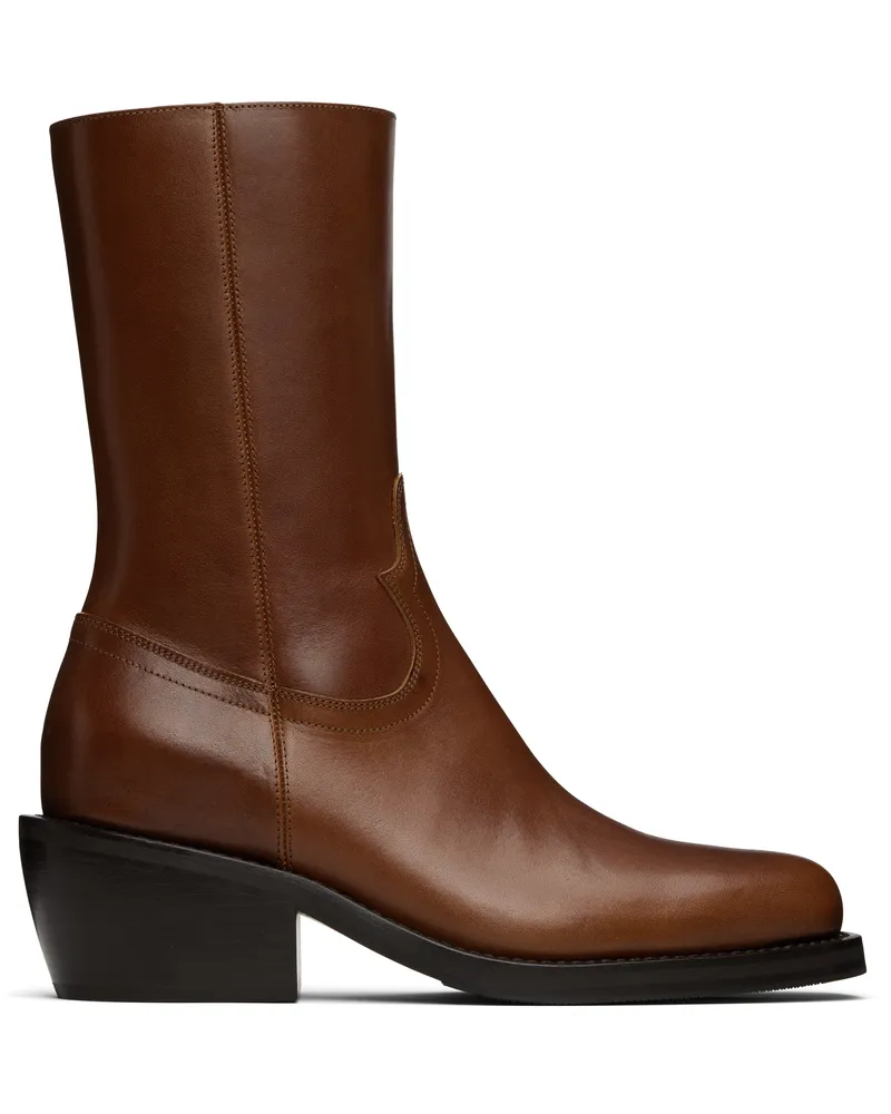 Dries van Noten Tan Leather Boots 712