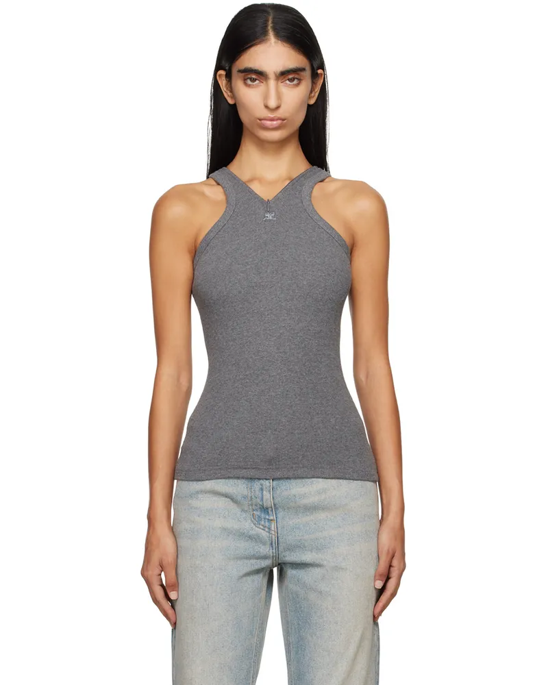 Courrèges Gray Criss Cross 90's Tank Top 9011