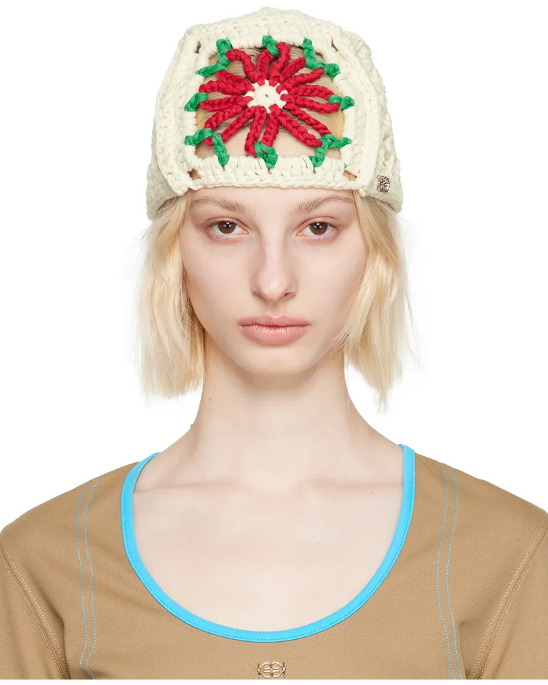 Kijun Off-White Flower Beanie Ivory