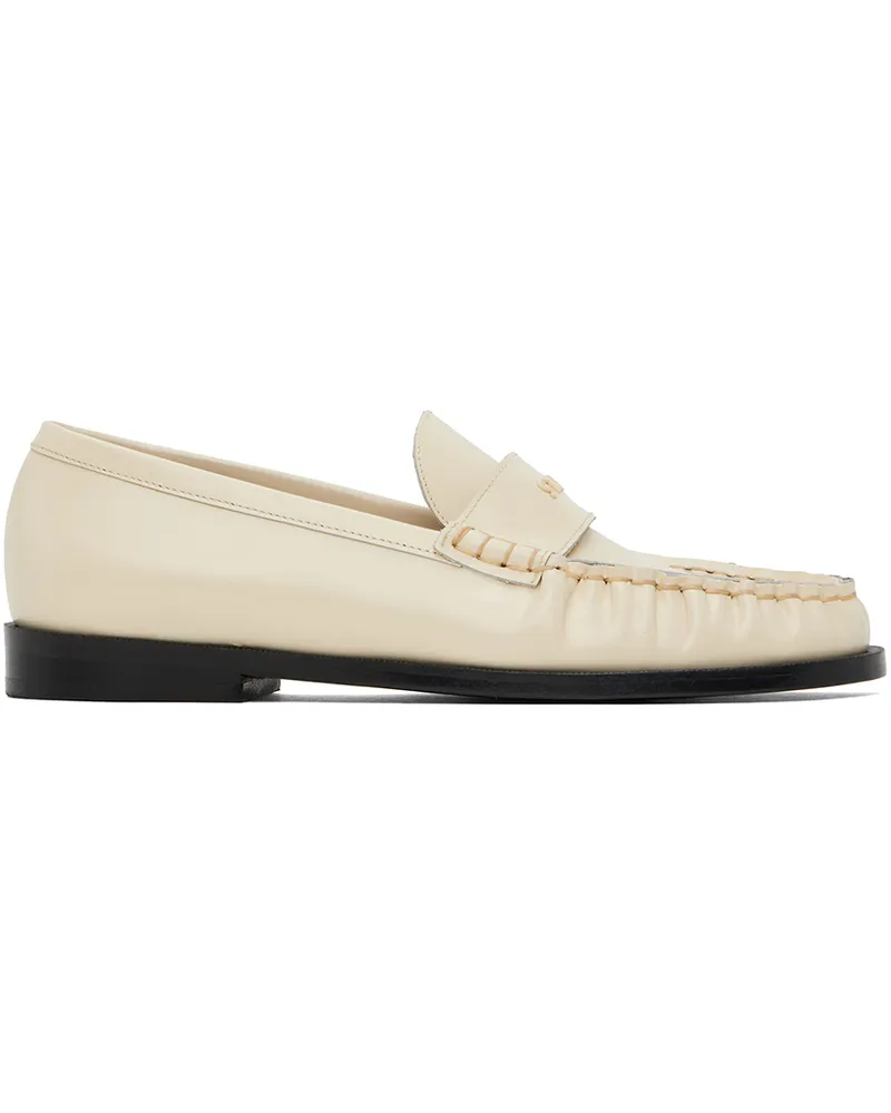 STAUD Off-White Loulou Loafers Crm