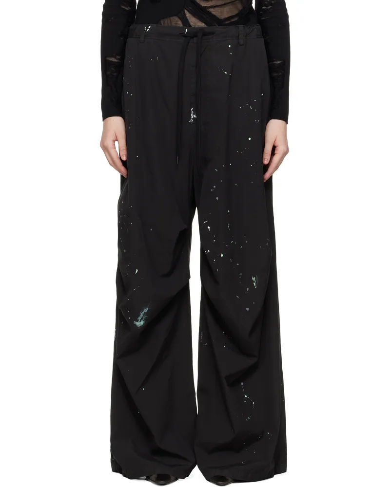 Maison Margiela Black Light Cotton Poplin Trousers 899
