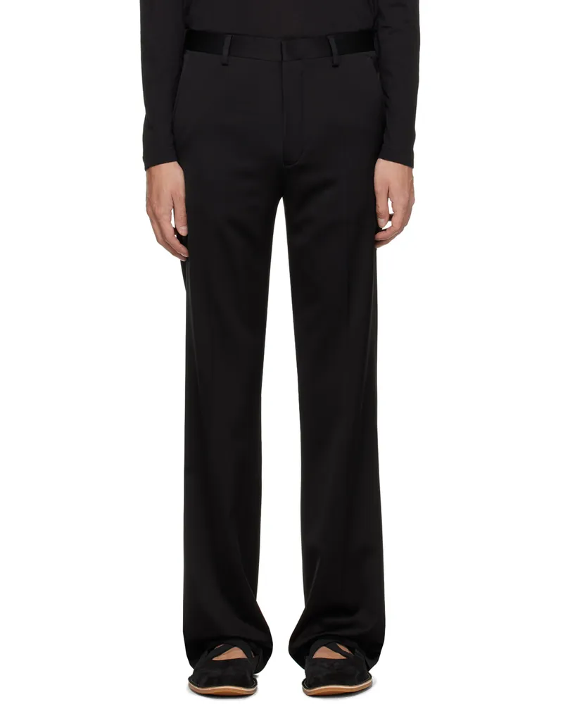 Dries van Noten Black Creased Trousers 900