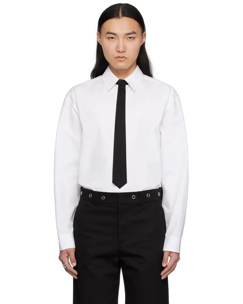 WE 11 DONE White Necktie Shirt White