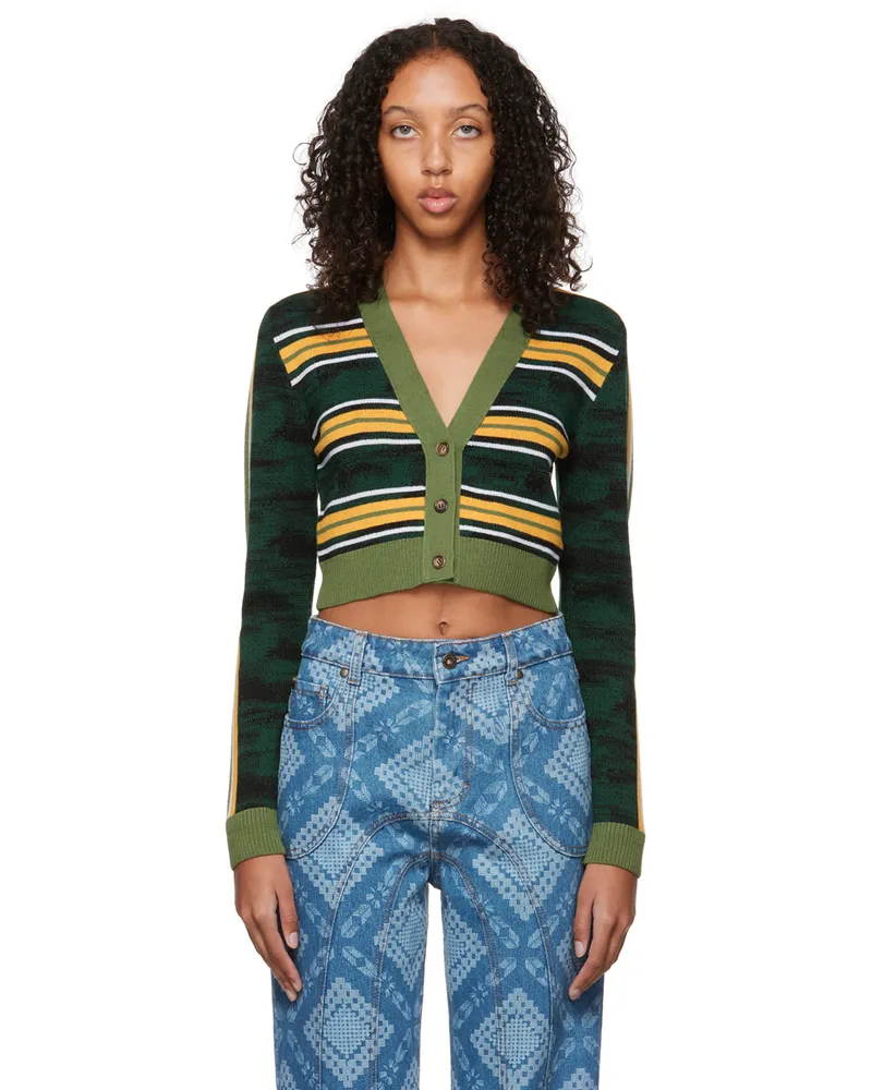 AHLUWALIA Green Augusta Cardigan Green